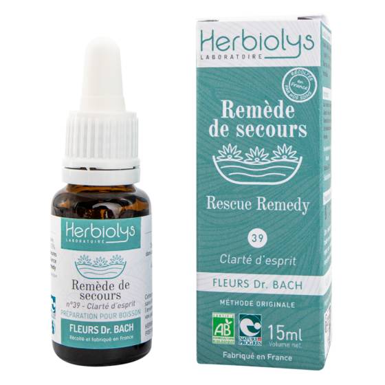 Elixir floral de Bach Rescue (Remède de secours) frais BIO – Fleur Dr Bach Herbiolys